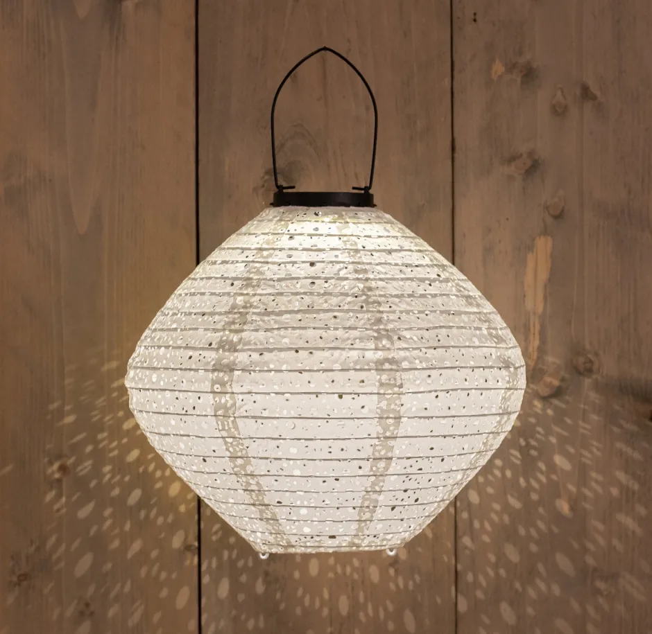 Intratuin Solarleuchte Marrakesh weiß D 29 H 25 cm| Solar Gartenleuchten