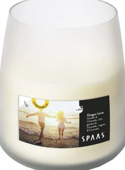 Intratuin Spaas Citronella-Kerze Ginger Love weiß 38 Std. D 8,2 H 9,5 cm| Kerzen Im Glas|Citronella-Kerzen