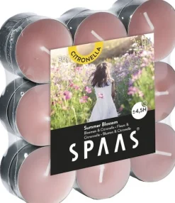 Intratuin Spaas Citronella-Teelichter Summer Blossom rosa 4,5 Std. 18 St. D 11,8 H 3,2 cm| Teelichter|Duftkerzen