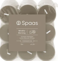Intratuin Spaas Duftkerze Essential collection Mindful Morning taupe 4,5 Std. D 3,5 H 1,6 cm 18 St.| Teelichter|Duftkerzen
