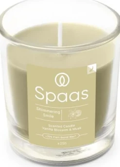 Intratuin Spaas Duftkerze Essential Collection Shimmering Smile grün 25 Stunden D 7,3 H 8,3 cm| Kerzen Im Glas|Duftkerzen