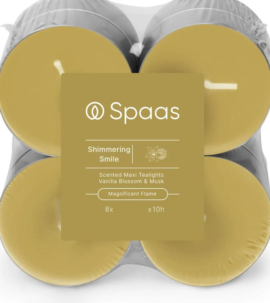 Intratuin Spaas Duftkerze Essential collection Shimmering Smile beige 10 Std. D 6 H 2,1 cm 8 St.| Teelichter|Duftkerzen