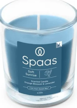 Intratuin Spaas Duftkerze Essential Collection Soft Sunrise blau 25 Stunden D 7,3 H 8,3 cm| Kerzen Im Glas|Duftkerzen