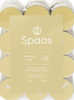 Intratuin Spaas Duftkerze Essential Collection Shimmering Smile beige 4,5 Stunden D 3,9 H 1,6 cm 24 St.| Teelichter|Duftkerzen