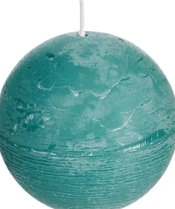 Intratuin Spaas Kugelkerze Rustic türkis 40 Std. D 10 cm| Kugelkerzen