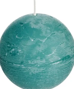 Intratuin Spaas Kugelkerze Rustic türkis 24 Std. D 8 cm| Kugelkerzen