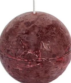 Intratuin Spaas Kugelkerze Rustic weinrot 40 Std. D 10 cm| Kugelkerzen