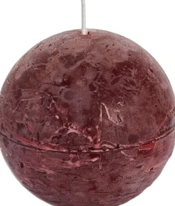 Intratuin Spaas Kugelkerze Rustic weinrot 24 Std. D 8 cm| Kugelkerzen