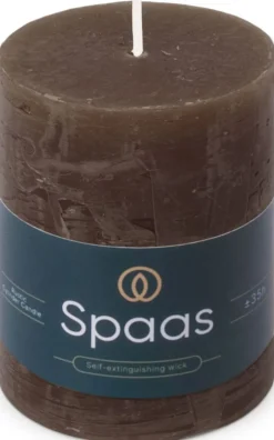Intratuin Spaas Stumpenkerze Essential Collection dunkelbraun 35 Stunden D 7 H 9,5 cm| Stumpenkerzen