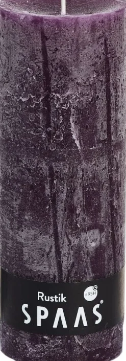 Intratuin Spaas Stumpenkerze Rustic violett D 6,8 cm H 19 cm| Stumpenkerzen