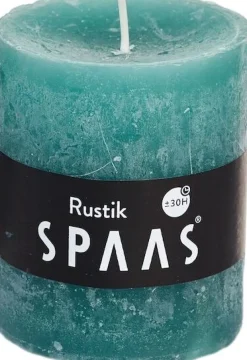 Intratuin Spaas Stumpenkerze Rustic türkis D 7 cm H 8 cm| Stumpenkerzen