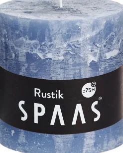 Intratuin Spaas Stumpenkerze Rustic grau-blau D 10 cm H 10 cm| Stumpenkerzen