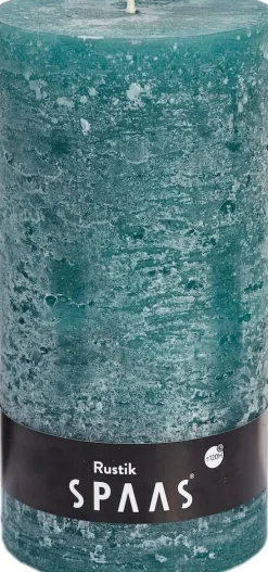 Intratuin Spaas Stumpenkerze Rustic türkis D 10 cm H 20 cm| Stumpenkerzen
