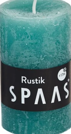 Intratuin Spaas Stumpenkerze Rustic türkis D 4,8 cm H 8 cm| Stumpenkerzen