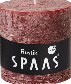 Intratuin Spaas Stumpenkerze Rustic weinrot D 10 cm H 10 cm| Stumpenkerzen