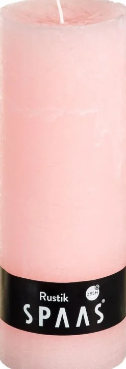 Intratuin Spaas Stumpenkerze Rustic rosa D 6,8 cm H 19 cm| Stumpenkerzen