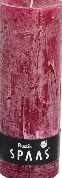 Intratuin Spaas Stumpenkerze Rustic rot D 6,8 cm H 19 cm| Stumpenkerzen