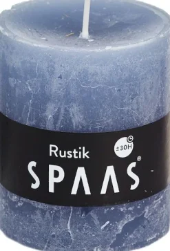 Intratuin Spaas Stumpenkerze Rustic grau-blau D 7 cm H 8 cm| Stumpenkerzen