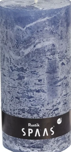 Intratuin Spaas Stumpenkerze Rustic grau-blau D 10 cm H 20 cm| Stumpenkerzen
