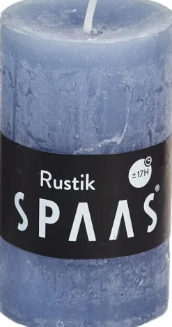 Intratuin Spaas Stumpenkerze Rustic grau-blau D 4,8 cm H 8 cm| Stumpenkerzen