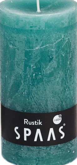 Intratuin Spaas Stumpenkerze Rustic türkis D 7 cm H 13 cm| Stumpenkerzen
