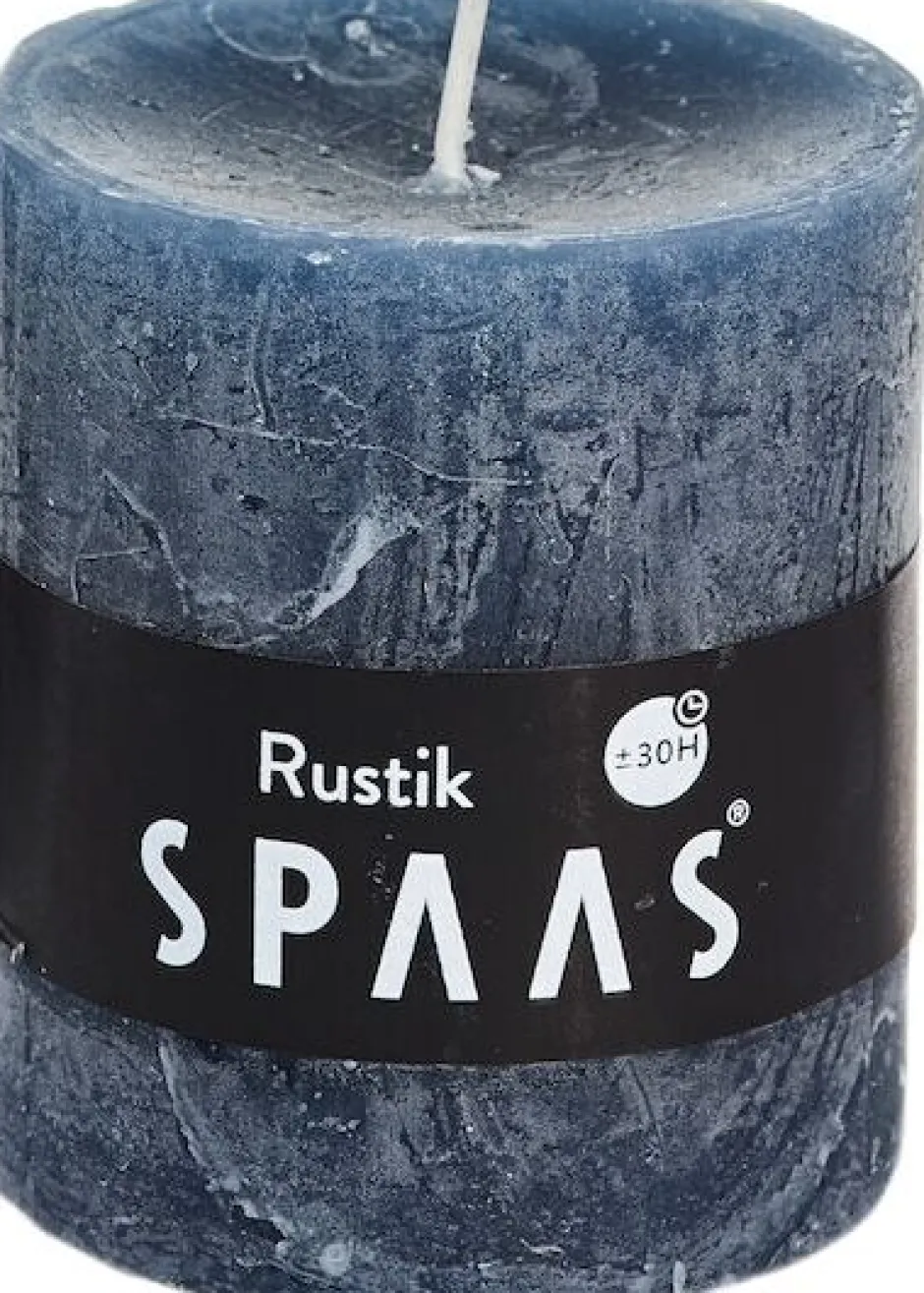 Intratuin Spaas Stumpenkerze Rustic petrolblau D 7 cm H 8 cm| Stumpenkerzen