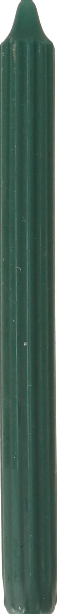Intratuin Stabkerze Ribbed dunkelgrün 7 Std. D 2,2 H 24 cm| Stabkerzen