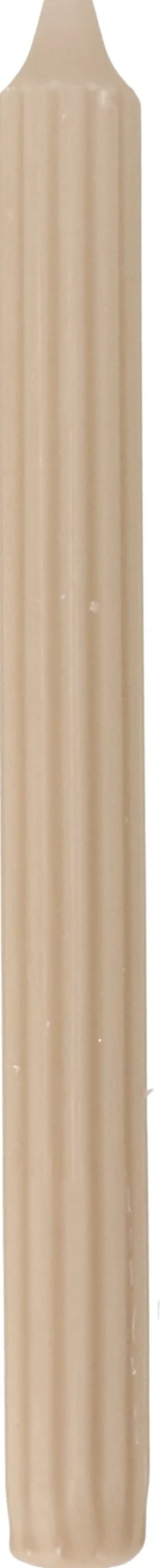 Intratuin Stabkerze Ribbed taupe 7 Std. D 2,2 H 24 cm| Stabkerzen