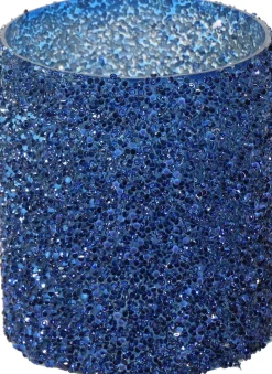 Intratuin Teelichthalter Strass Lois blau D 13,5 H 15 cm| Teelichthalter