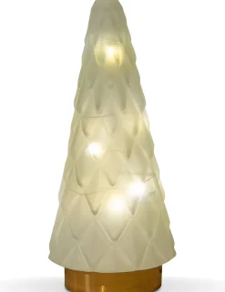 Intratuin Tischleuchte Weihnachtsbaum weiß mit 10 LEDs warmweiß D 10,5 H 24,5 cm| Weihnachtsfiguren & -Objekte|Weihnachtsleuchten