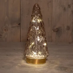 Intratuin Tischleuchte Weihnachtsbaum rosa mit 10 LEDs warmweiß D 10,5 H 24,5 cm| Weihnachtsfiguren & -Objekte|Weihnachtsleuchten