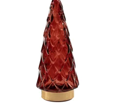 Intratuin Tischleuchte Weihnachtsbaum bordeaux mit 10 LEDs warmweiß D 10,5 H 24,5 cm| Weihnachtsfiguren & -Objekte|Weihnachtsleuchten