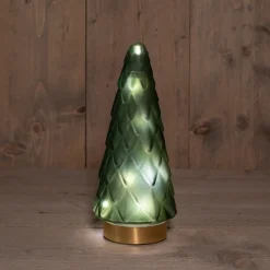 Intratuin Tischleuchte Weihnachtsbaum grün mit 10 LEDs warmweiß D 10,5 H 24,5 cm| Weihnachtsfiguren & -Objekte|Weihnachtsleuchten