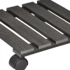 Intratuin Trolley Pflanzenroller WPC 29 x 29 x 8,3 cm anthrazit| Pflanzenroller