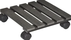 Intratuin Trolley Pflanzenroller WPC 29 x 29 x 8,3 cm anthrazit| Pflanzenroller