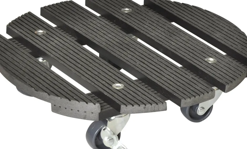 Intratuin Trolley Pflanzenroller WPC anthrazit D 29 H 7,2 cm| Pflanzenroller