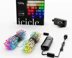Intratuin Twinkly Eisregen-Lichterkette mit App 190 LEDs bunt und warmweiß 5 m| Weihnachtsbaumbeleuchtung|Eisregen Lichterketten