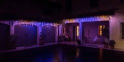 Intratuin Twinkly Eisregen-Lichterkette mit App 190 LEDs bunt und warmweiß 5 m| Weihnachtsbaumbeleuchtung|Eisregen Lichterketten