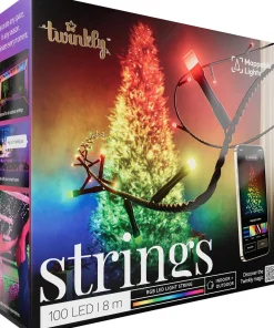 Intratuin Twinkly Lichterkette mit App 100 LEDs bunt 11,5 m| Weihnachtsbaumbeleuchtung