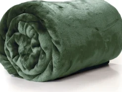 Intratuin Unique Living Decke Enzo grün 130 x 180 x 1 cm| Decken & Plaids