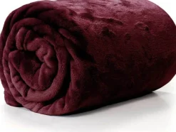 Intratuin Unique Living Decke Enzo dunkelrot 130 x 180 cm| Decken & Plaids