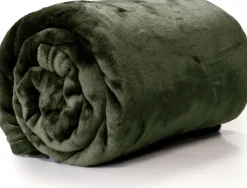 Intratuin Unique Living Decke Enzo dunkelgrün 130 x 180 cm| Decken & Plaids