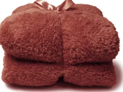 Intratuin Unique Living Decke Teddy dunkelrot 150 x 200 cm| Decken & Plaids