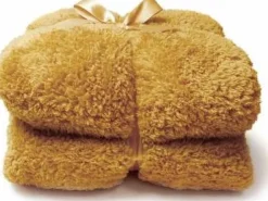 Intratuin Unique Living Decke Teddy gelb 150 x 200 cm| Decken & Plaids