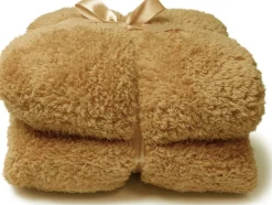 Intratuin Unique Living Decke Teddy hellbraun 150 x 200 cm| Decken & Plaids