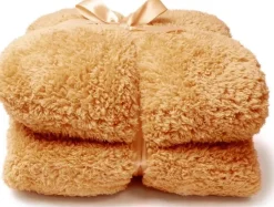 Intratuin Unique Living Decke Teddy hellbraun 150 x 200 cm| Decken & Plaids