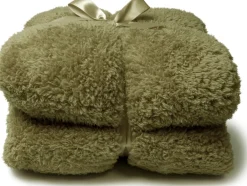 Intratuin Unique Living Decke Teddy grün 150 x 200 cm| Decken & Plaids