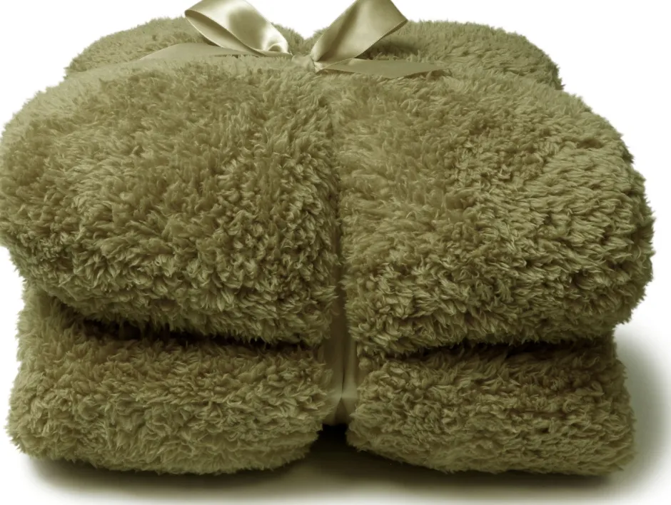 Intratuin Unique Living Decke Teddy grün 150 x 200 cm| Decken & Plaids