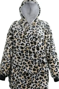 Intratuin Unique Living Deckenpulli mit Kapuze Leo Animalprint onesize| Pullover