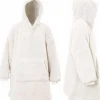 Intratuin Unique Living Hoodie Deckenpulli mit Kapuze Teddy weiß onesize| Pullover